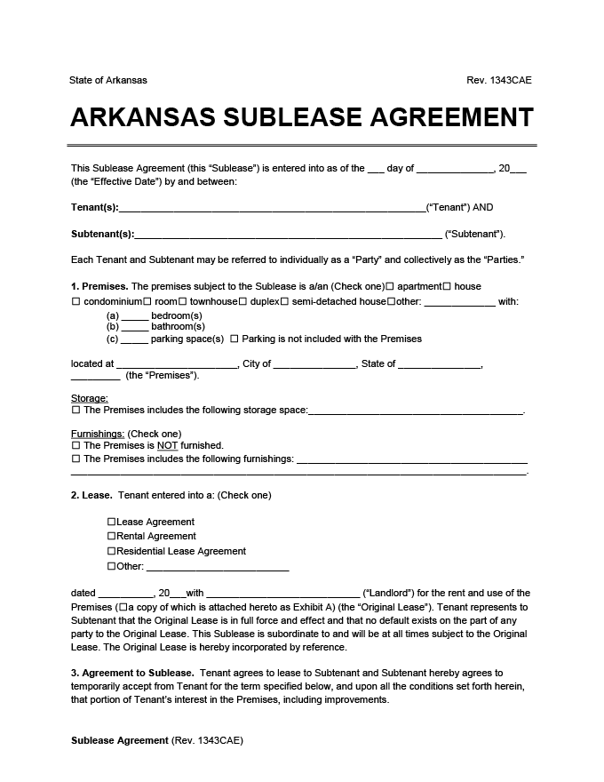 arkansas lease termination